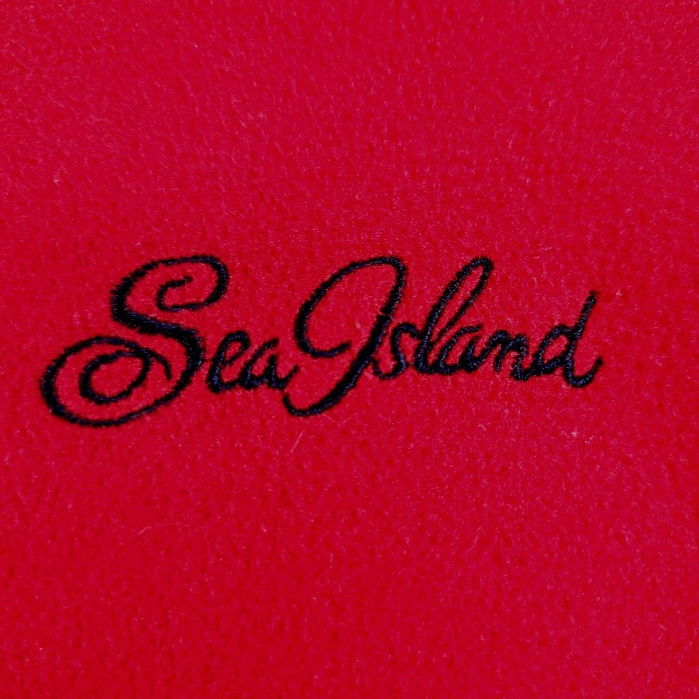 Polo Golf Ralph Lauren Mens Red Fleece Vest Sea Island Full Zip Large Mock Neck